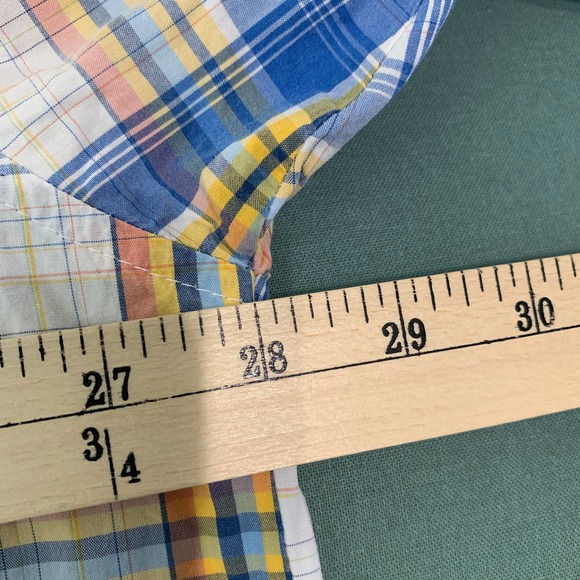 Twenty X Wrangler Mens Shirt Size XXL Blue Plaid Short Sleeve Button Down Pocket - Picture 11 of 12